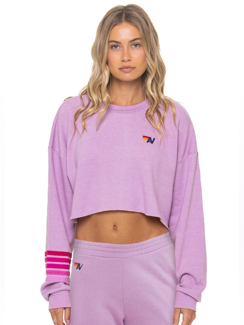 RUGBY STITCH CROPPED CREW SWEATSHIRT
RELAXED - MAUVE PINK